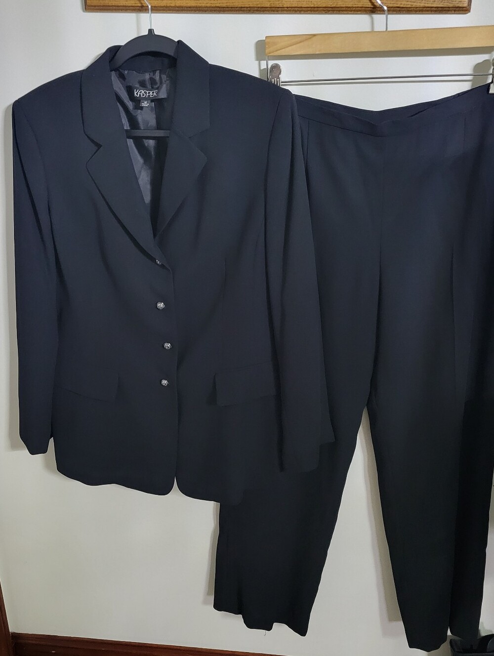 Women's Black Kasper Suit, Size 16
